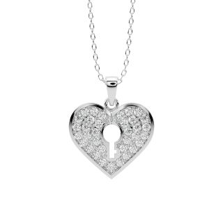 Lock Heart Diamond Pendant